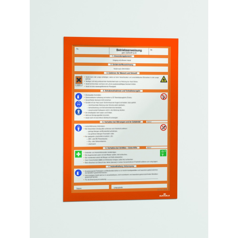 Numéro de l'image du produit 7: Cadre d’information DURABLE DURAFRAME®, autocollant, DIN A4, orange