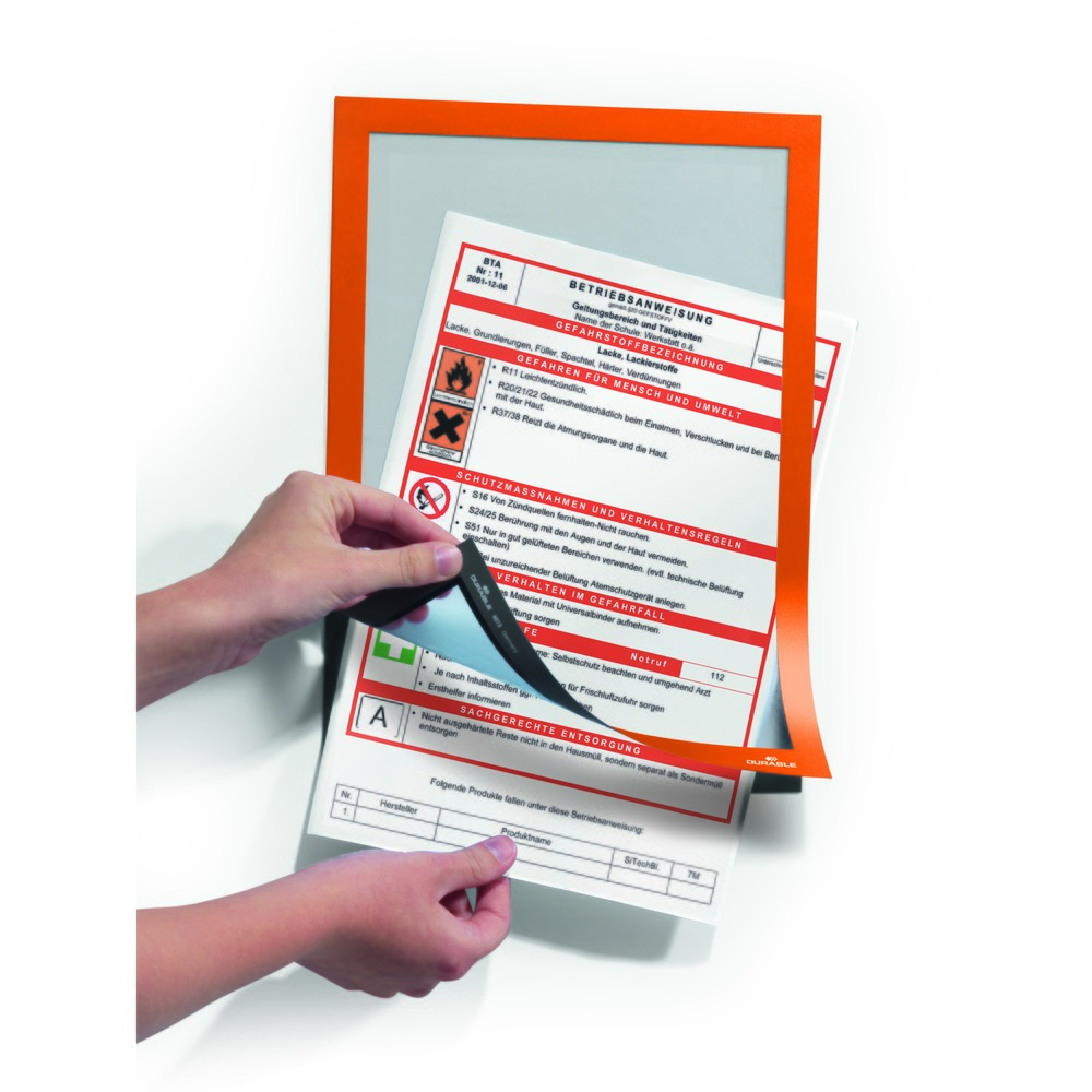 Numéro de l'image du produit 9: Cadre d’information DURABLE DURAFRAME®, autocollant, DIN A4, orange