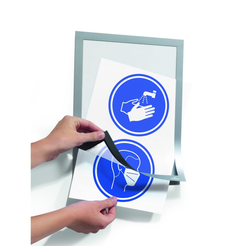 Numéro de l'image du produit 6: Cadre d’information DURABLE DURAFRAME®, autocollant, DIN A4, argent métallisé