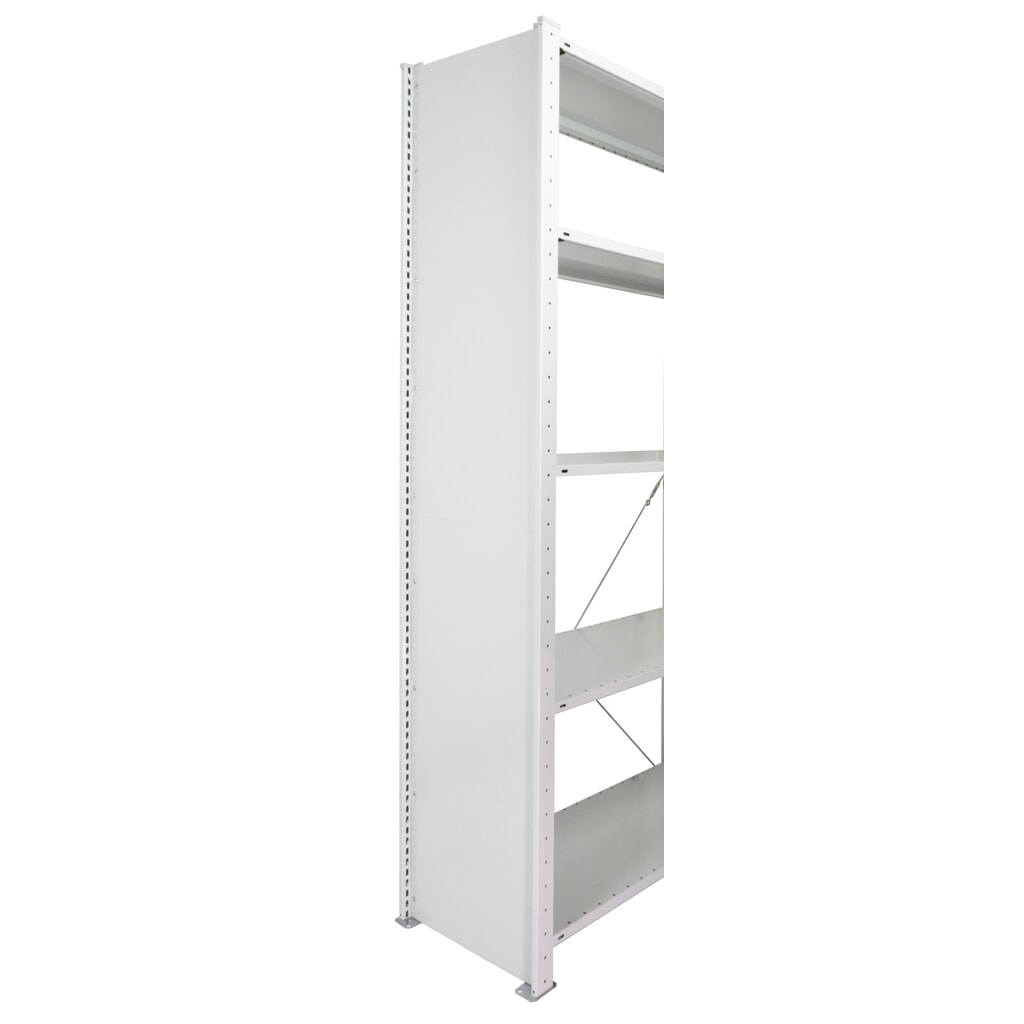 Cadre en tôle pleine profilé en T MULTIplus pour rayonnage à tablettes SCHULTE, gris clair, prémonté, HxP 2 000 x 400 mm N° de l'image du produit 2 : Cadre en tôle pleine profilé en T MULTIplus pour rayonnage à tablettes SCHULTE, gris clair, prémonté, HxP 2 000 x 400 mm