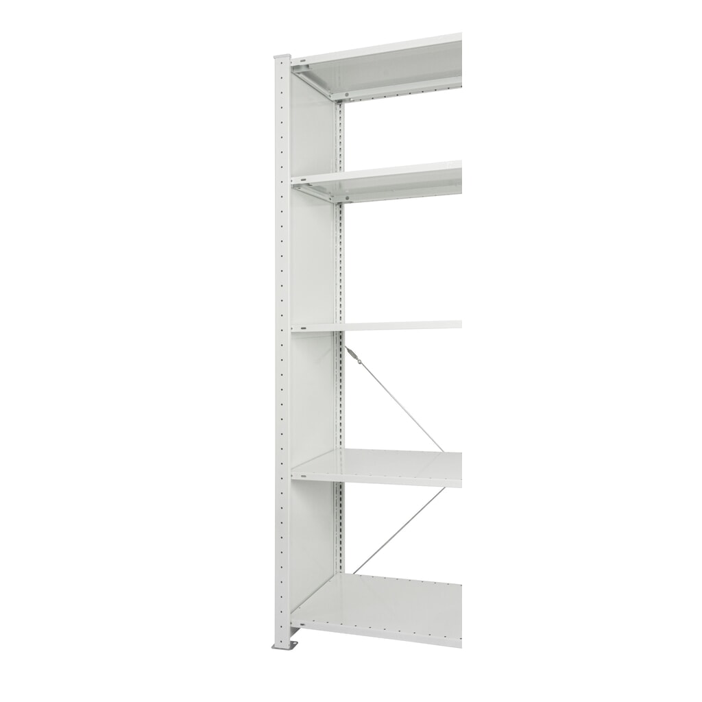 Cadre en tôle pleine profilé en T MULTIplus pour rayonnage à tablettes SCHULTE, gris clair, prémonté, HxP 2 000 x 400 mm N° de l'image du produit 3 : Cadre en tôle pleine profilé en T MULTIplus pour rayonnage à tablettes SCHULTE, gris clair, prémonté, HxP 2 000 x 400 mm