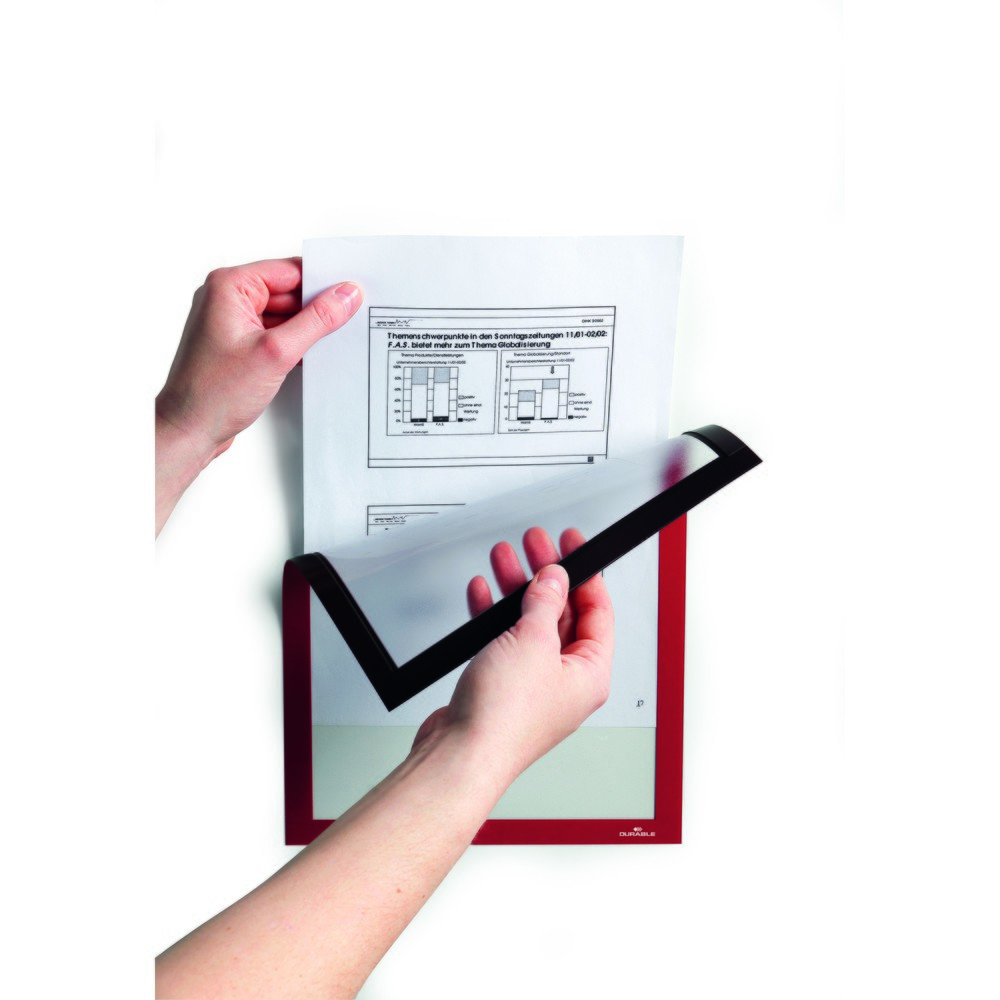 Numéro de l'image du produit 2: Cadre magnétique DURABLE DURAFRAME®, DIN A4, rouge