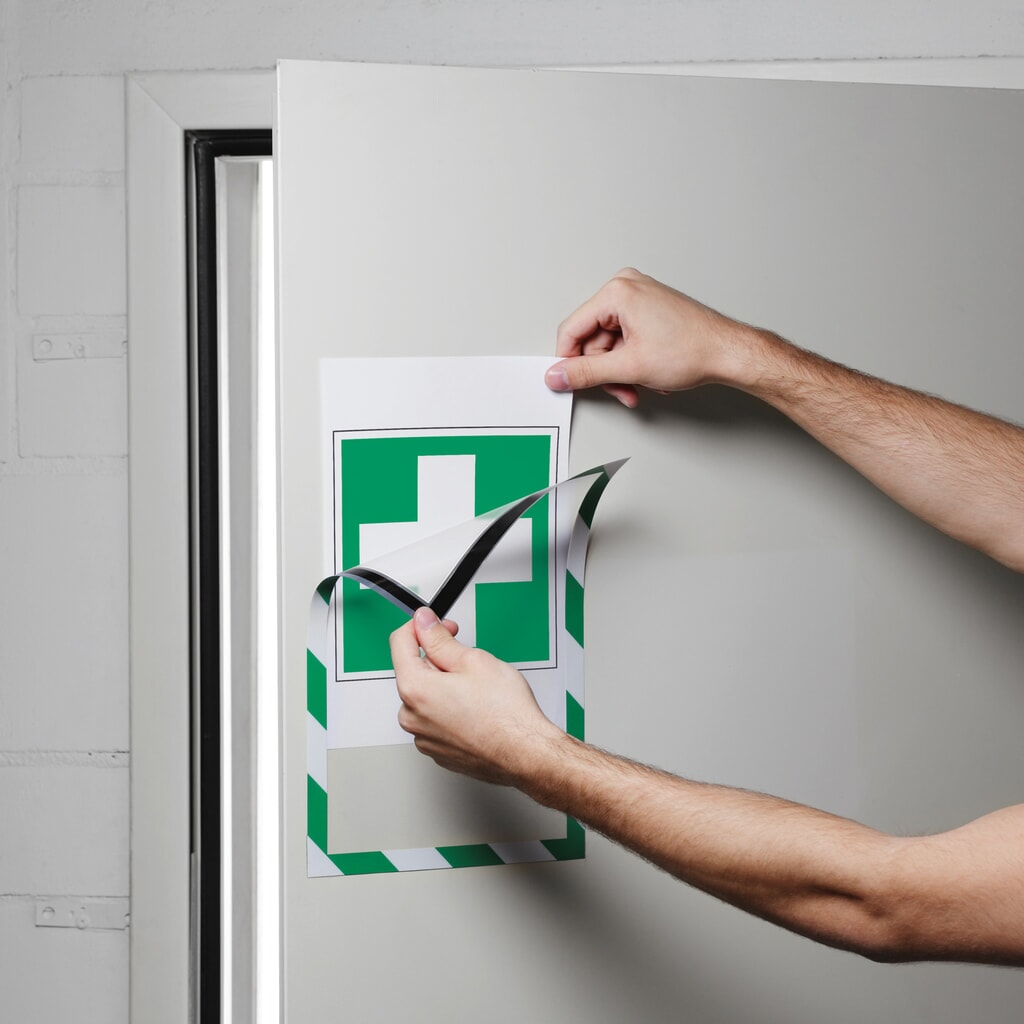 N° de l'image du produit 4 : Cadre magnétique DURABLE DURAFRAME® Security, DIN A4, vert / blanc