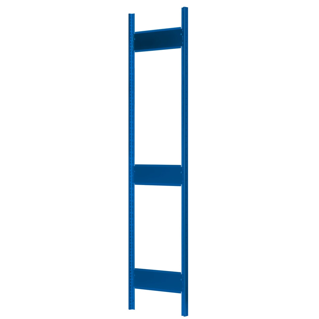 Cadre profilé en T MULTIplus pour rayonnage à tablettes SCHULTE, bleu gentiane, prémonté, 3 traverses de profondeur, HxP 2 500 x 500 mm Illustration du produit: Cadre profilé en T MULTIplus pour rayonnage à tablettes SCHULTE, bleu gentiane, prémonté, 3 traverses de profondeur, HxP 2 500 x 500 mm