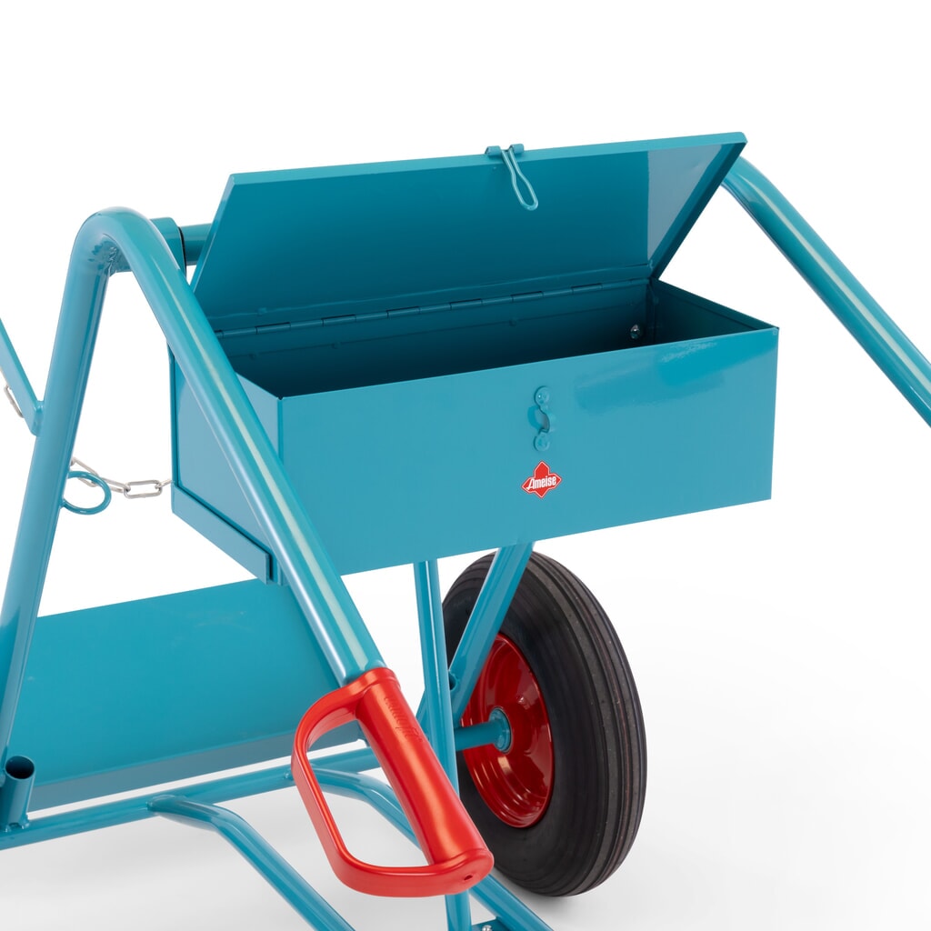 Caisse à outils pour diable pour bouteilles en acier Ameise® 2 bouteilles, vide, couvercle verrouillable, HxlxP 155 x 460 x 210 mm N° de l'image du produit 2 : Caisse à outils pour diable pour bouteilles en acier Ameise® 2 bouteilles, vide, couvercle verrouillable, HxlxP 155 x 460 x 210 mm