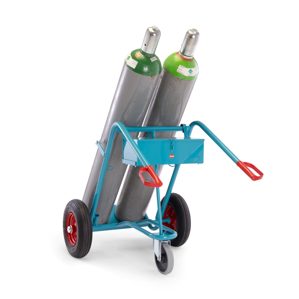 Caisse à outils pour diable pour bouteilles en acier Ameise® 2 bouteilles, vide, couvercle verrouillable, HxlxP 155 x 460 x 210 mm N° de l'image du produit 5 : Caisse à outils pour diable pour bouteilles en acier Ameise® 2 bouteilles, vide, couvercle verrouillable, HxlxP 155 x 460 x 210 mm
