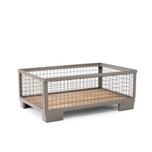 N° de l'image du produit 1 : Caisse grillagée industrielle HEMMDAL avec 4 parois fixes, H x l x P 500 x 1&nbsp;240 x 835&nbsp;mm, gris pierre