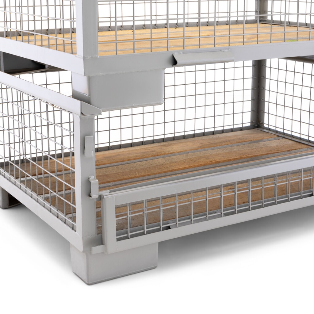 Caisse grillagée industrielle HEMMDAL avec paroi longitudinale semi-rabattable, H x l x P 500 x 1 240 x 835 mm, gris pierre N° de l'image du produit 2 : Caisse grillagée industrielle HEMMDAL avec paroi longitudinale semi-rabattable, H x l x P 500 x 1 240 x 835 mm, gris pierre