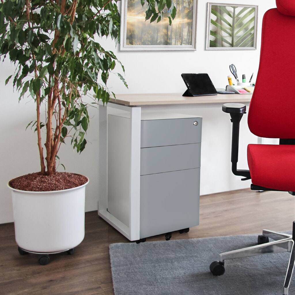 Caisson à roulettes hjh OFFICE COLOR I métal, blanc / gris N° de l'image du produit 6 : Caisson à roulettes hjh OFFICE COLOR I métal, blanc / gris
