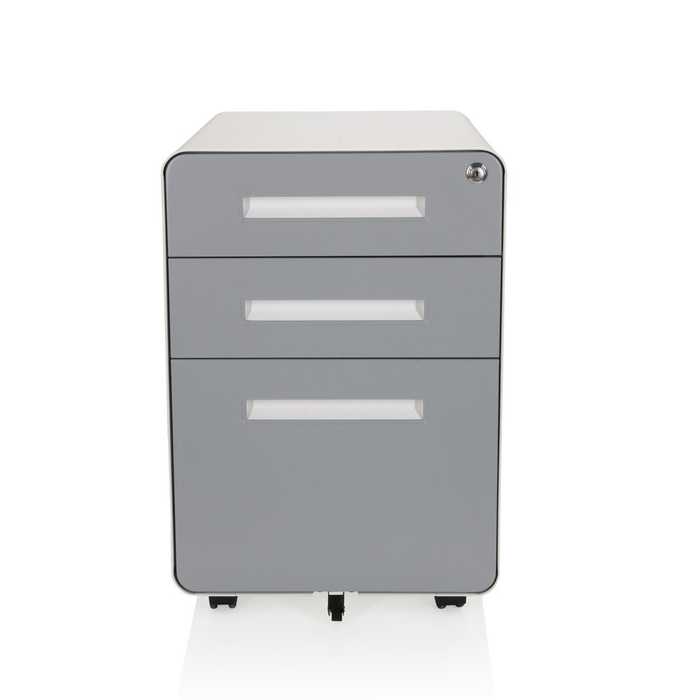 Numéro de l'image du produit 1: Caisson à roulettes hjh OFFICE COLOR PLUS I métal, blanc / gris