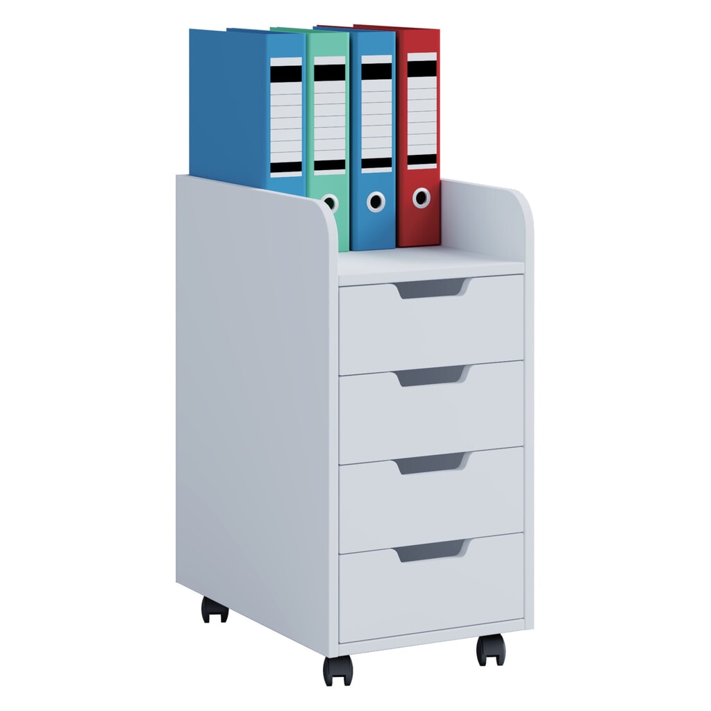 N° de l'image du produit 1 : Caisson à roulettes VCM Konal Mini, blanc