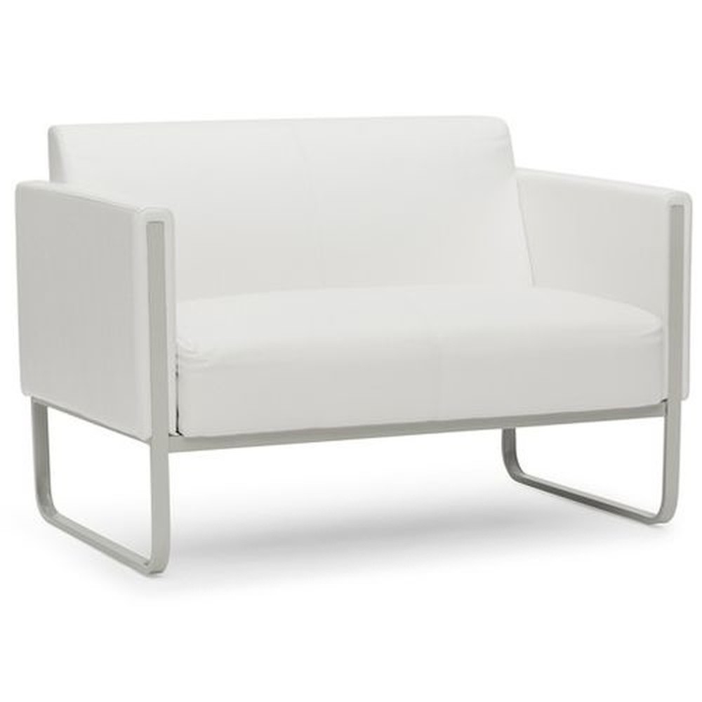 Numéro de l'image du produit 3: Canapé lounge hjh OFFICE ARUBA piètement gris clair similicuir, 2 places, blanc