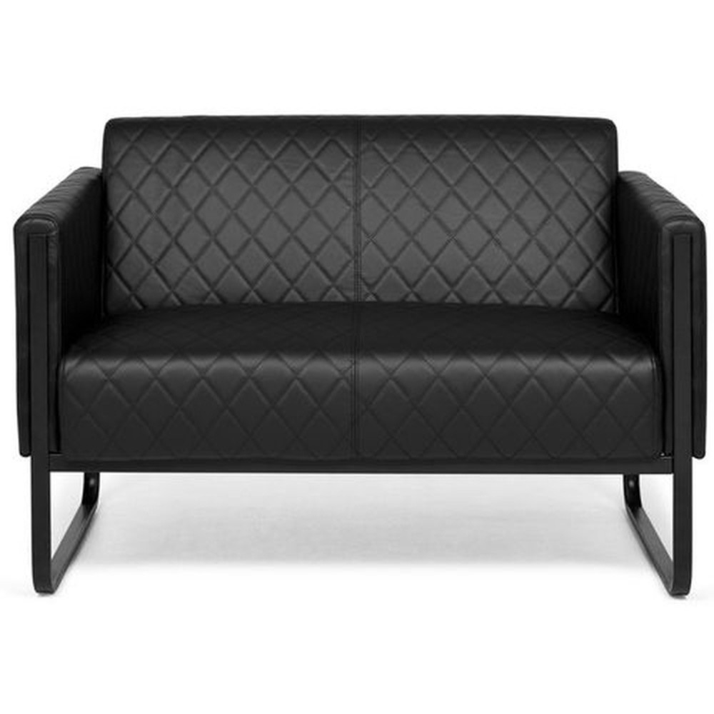 Numéro de l'image du produit 1: Canapé lounge hjh OFFICE ARUBA BLACK piètement noir similicuir, 2 places, noir