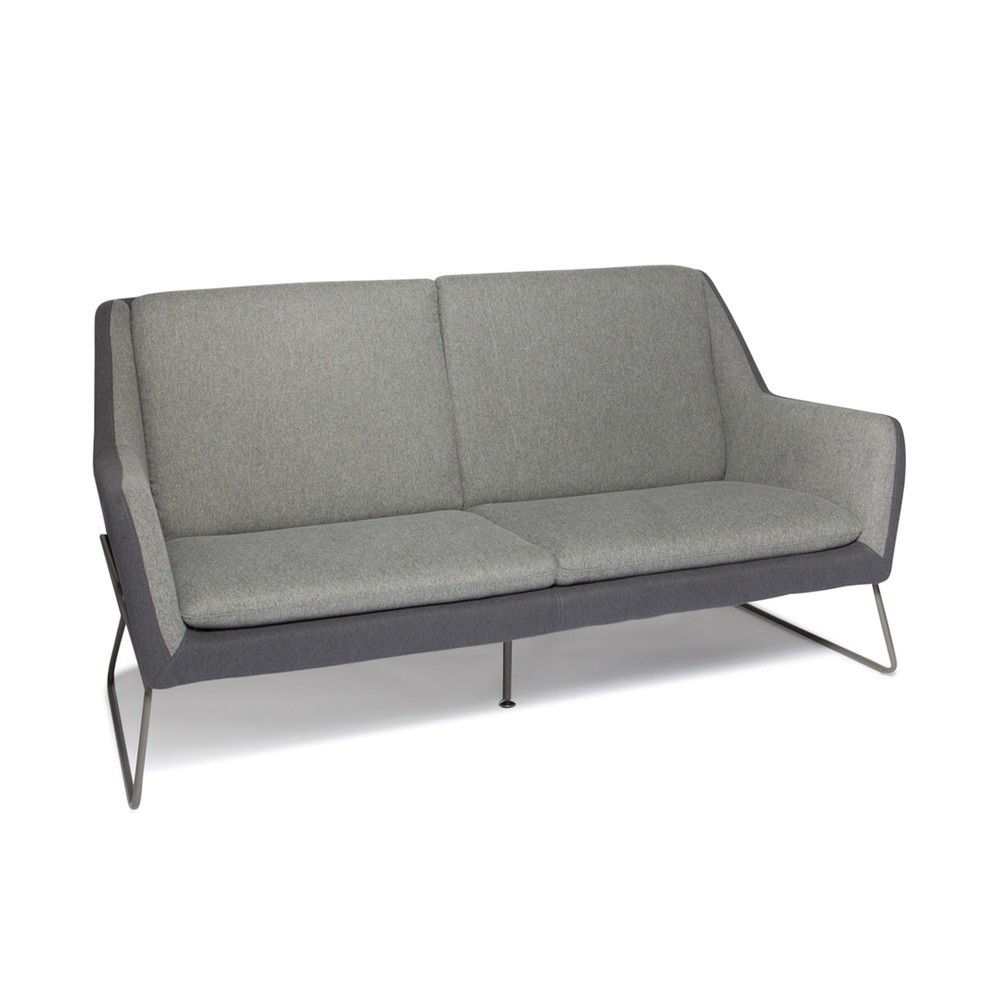 Numéro de l'image du produit 2: Canapé lounge hjh OFFICE LAGUN structure à patins, 3 places, gris clair/gris foncé