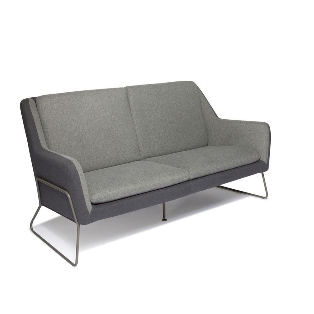Numéro de l'image du produit 3: Canapé lounge hjh OFFICE LAGUN structure à patins, 3 places, gris clair/gris foncé