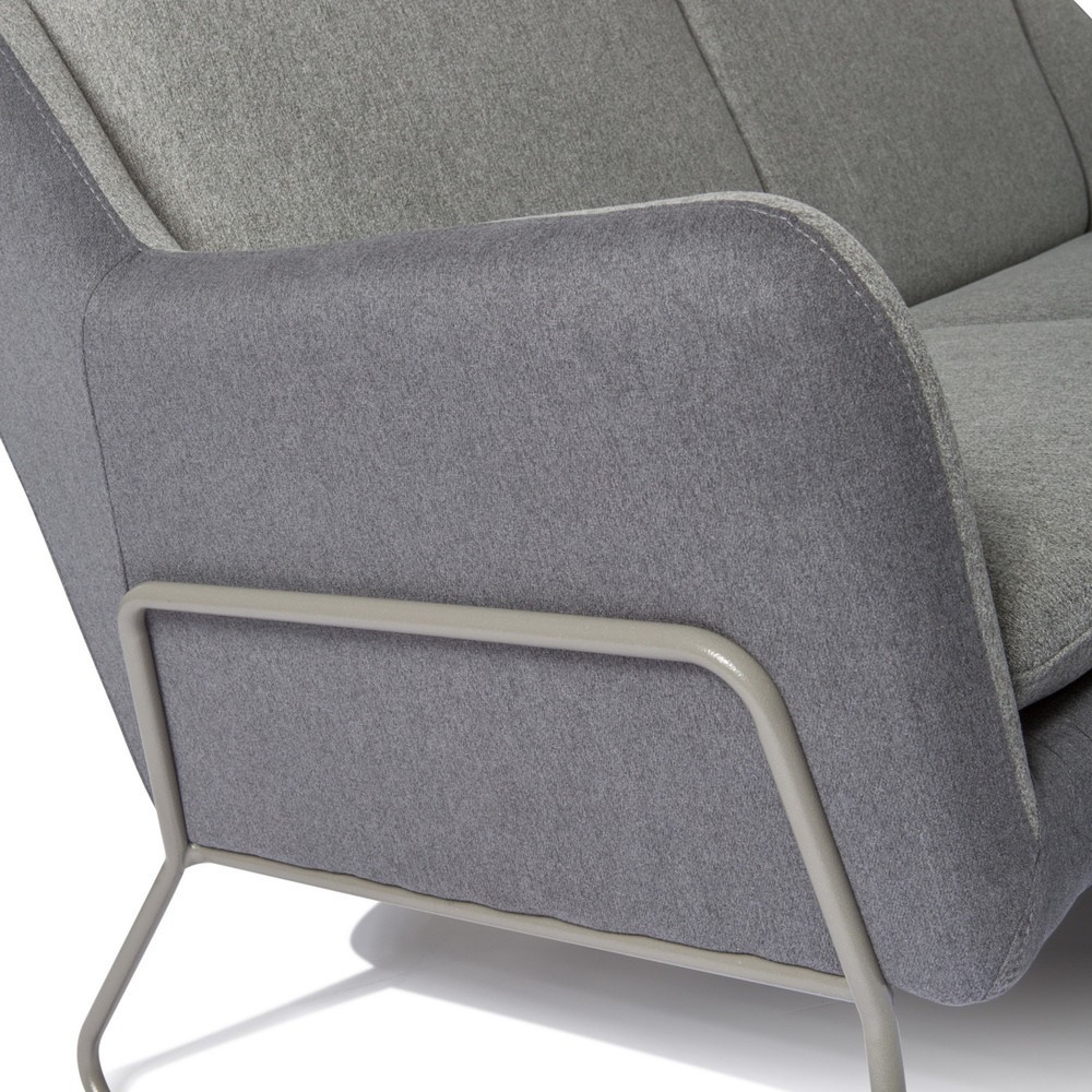 Numéro de l'image du produit 5: Canapé lounge hjh OFFICE LAGUN structure à patins, 3 places, gris clair/gris foncé