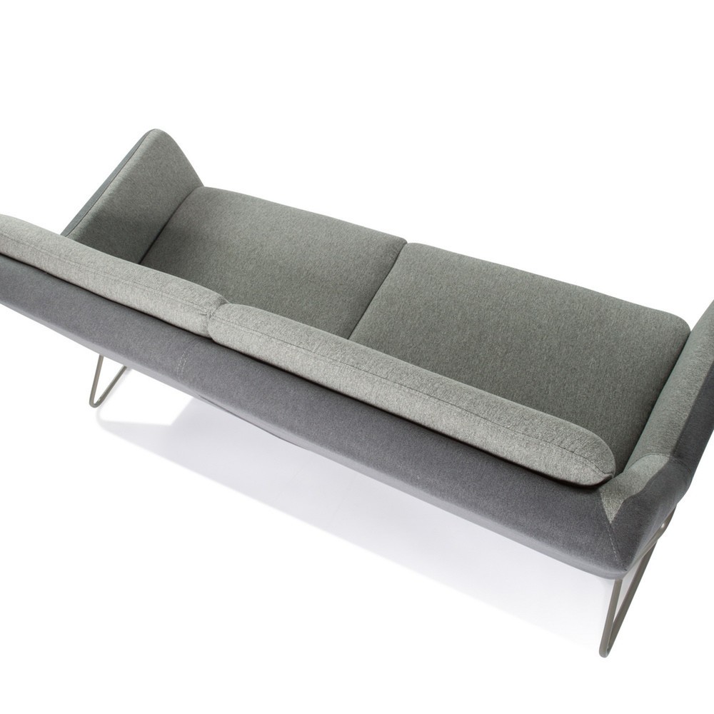 Numéro de l'image du produit 7: Canapé lounge hjh OFFICE LAGUN structure à patins, 3 places, gris clair/gris foncé
