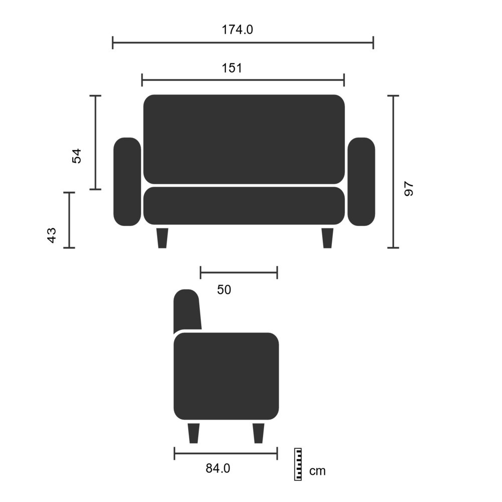 Numéro de l'image du produit 8: Canapé lounge hjh OFFICE LAGUN structure à patins, 3 places, gris clair/gris foncé