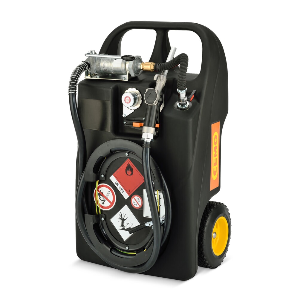 Cart ravitailleur essence CEMO en PE, 60 l avec pompe manuelle Illustration du produit: Cart ravitailleur essence CEMO en PE, 60 l avec pompe manuelle