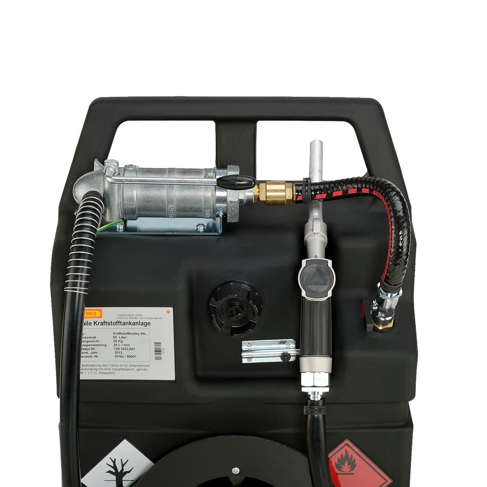 Numéro de l'image du produit 2: Cart ravitailleur essence CEMO en PE, 95 l avec pompe manuelle