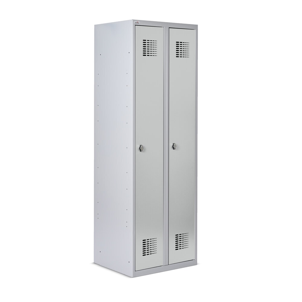 Numéro de l'image du produit 2: Casier au sol Steinbock®, 2 compartiments, fermeture à pêne tournant, HxlxP 1 800 x 600 x 500 mm, gris clair / gris clair