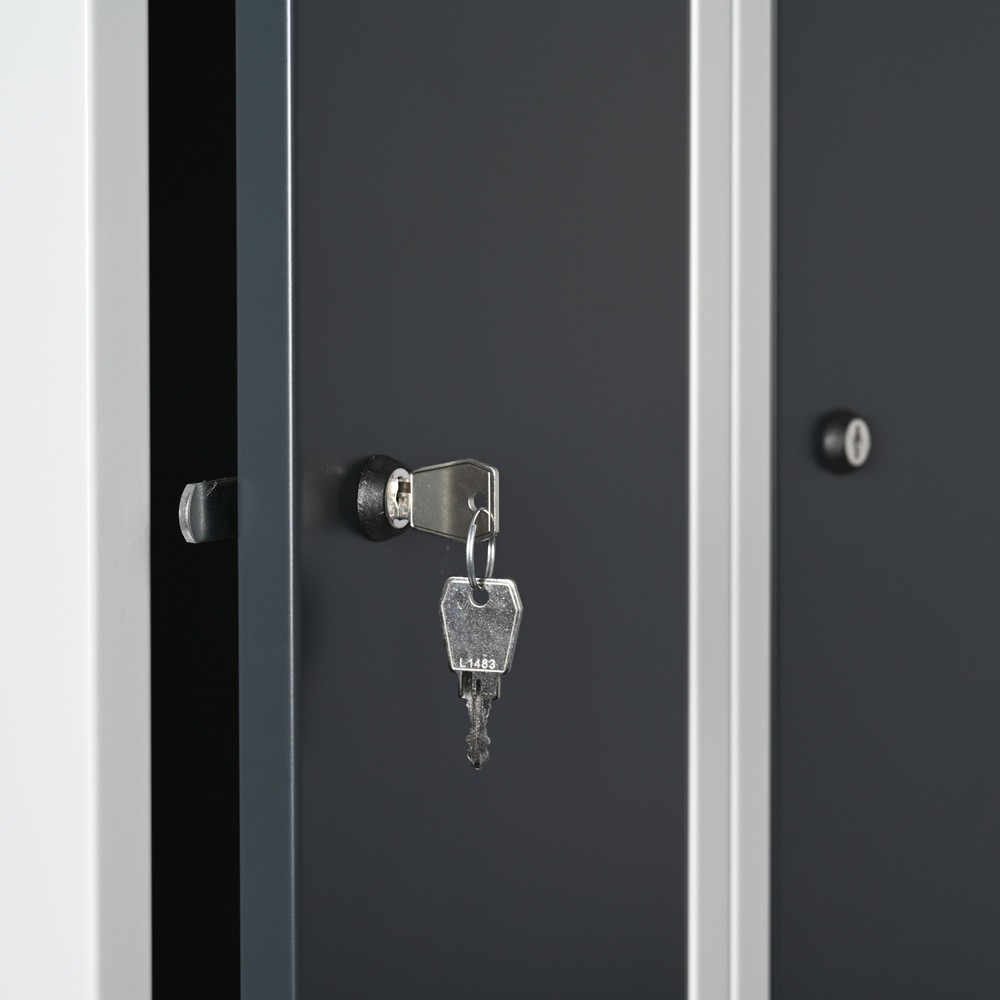 Numéro de l'image du produit 2: Casier au sol Steinbock®, à 2 niveaux, 4 compartiments, serrure à cylindre, HxlxP 1 800 x 600 x 500 mm, gris clair / gris anthracite