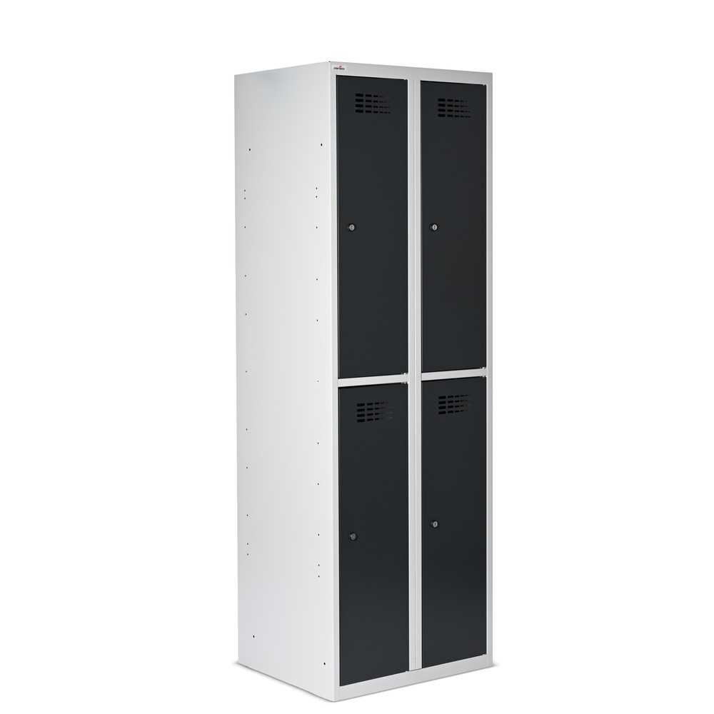 Numéro de l'image du produit 5: Casier au sol Steinbock®, à 2 niveaux, 4 compartiments, serrure à cylindre, HxlxP 1 800 x 600 x 500 mm, gris clair / gris anthracite