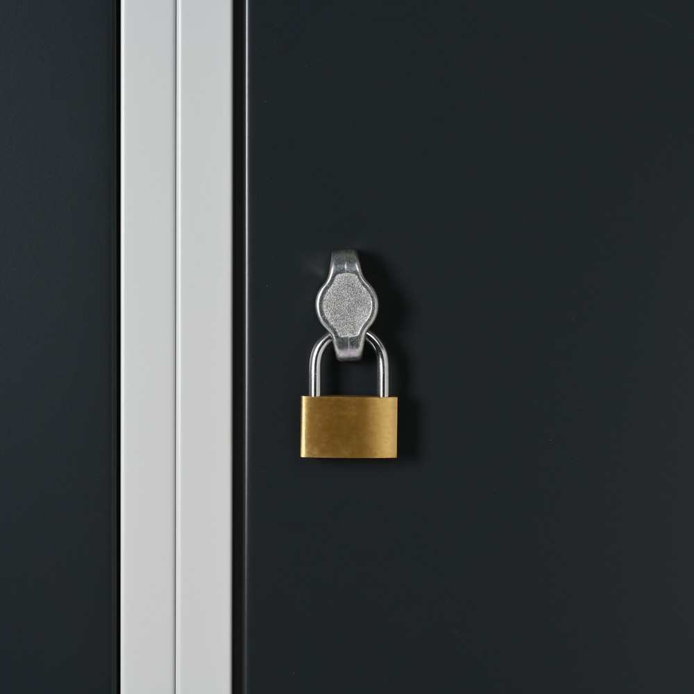 Numéro de l'image du produit 5: Casier au sol Steinbock®, à 2 niveaux, 6 compartiments, fermeture à pêne tournant, HxlxP 1 800 x 900 x 500 mm, gris clair / gris anthracite