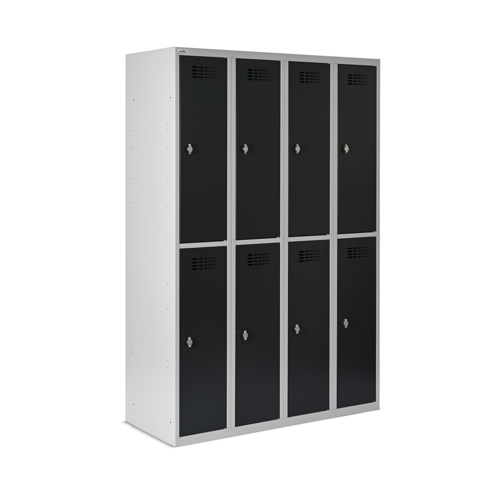 Numéro de l'image du produit 6: Casier au sol Steinbock®, à 2 niveaux, 8 compartiments, fermeture à pêne tournant, HxlxP 1 800 x 1 200 x 500 mm, gris clair / gris anthracite