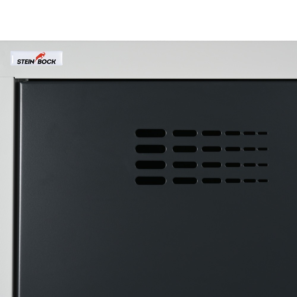 Numéro de l'image du produit 8: Casier au sol Steinbock®, à 2 niveaux, 4 compartiments, fermeture à pêne tournant, HxlxP 1 800 x 800 x 500 mm, gris clair / gris anthracite