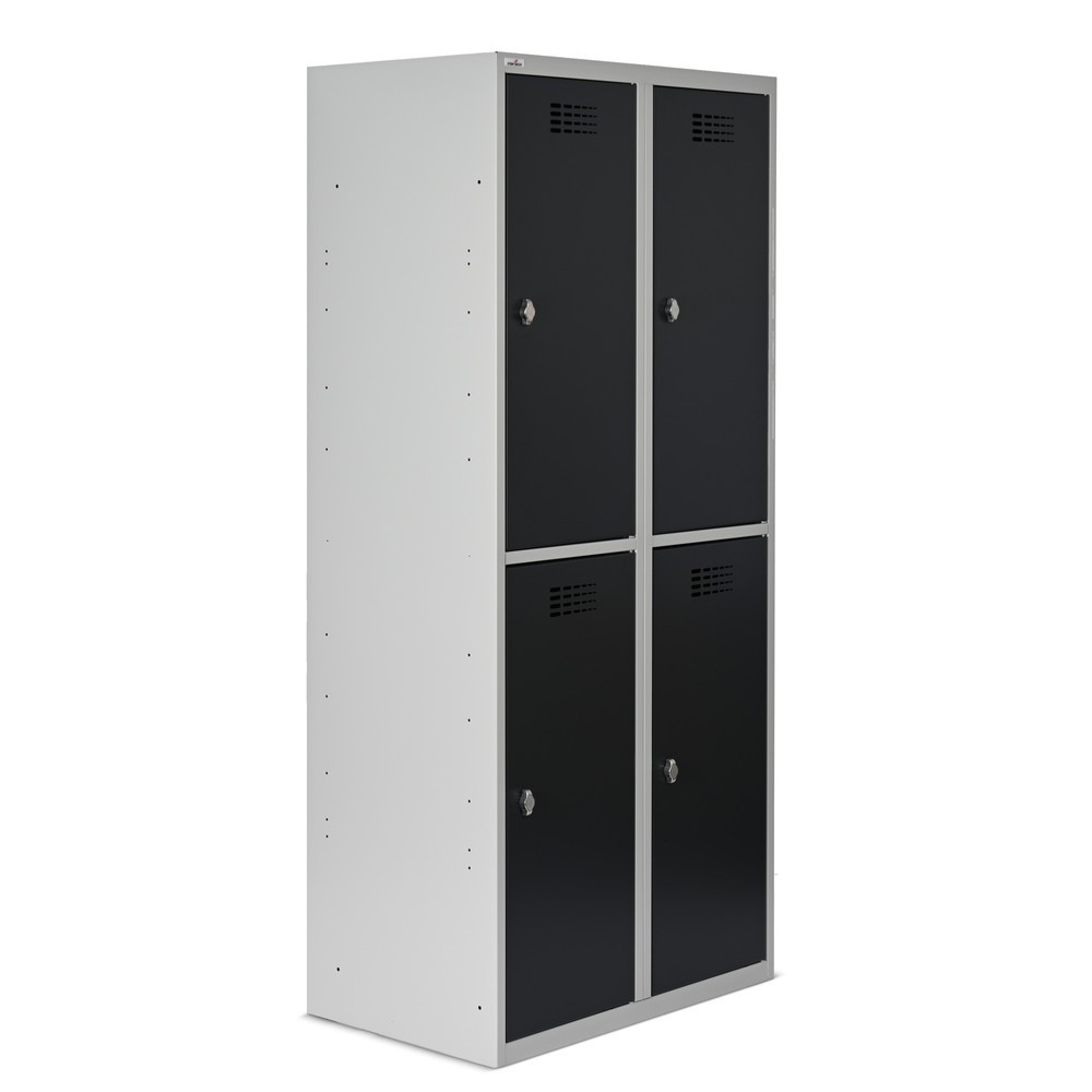 Numéro de l'image du produit 11: Casier au sol Steinbock®, à 2 niveaux, 4 compartiments, fermeture à pêne tournant, HxlxP 1 800 x 800 x 500 mm, gris clair / gris anthracite