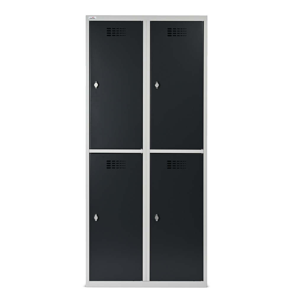 Numéro de l'image du produit 13: Casier au sol Steinbock®, à 2 niveaux, 4 compartiments, fermeture à pêne tournant, HxlxP 1 800 x 800 x 500 mm, gris clair / gris anthracite