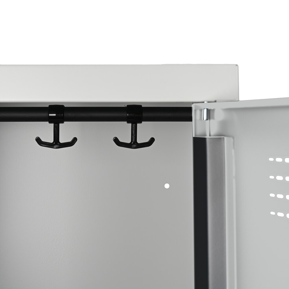 Numéro de l'image du produit 4: Casier au sol Steinbock®, à 2 niveaux, 4 compartiments, serrure à cylindre, HxlxP 1 800 x 600 x 500 mm, gris clair / gris clair
