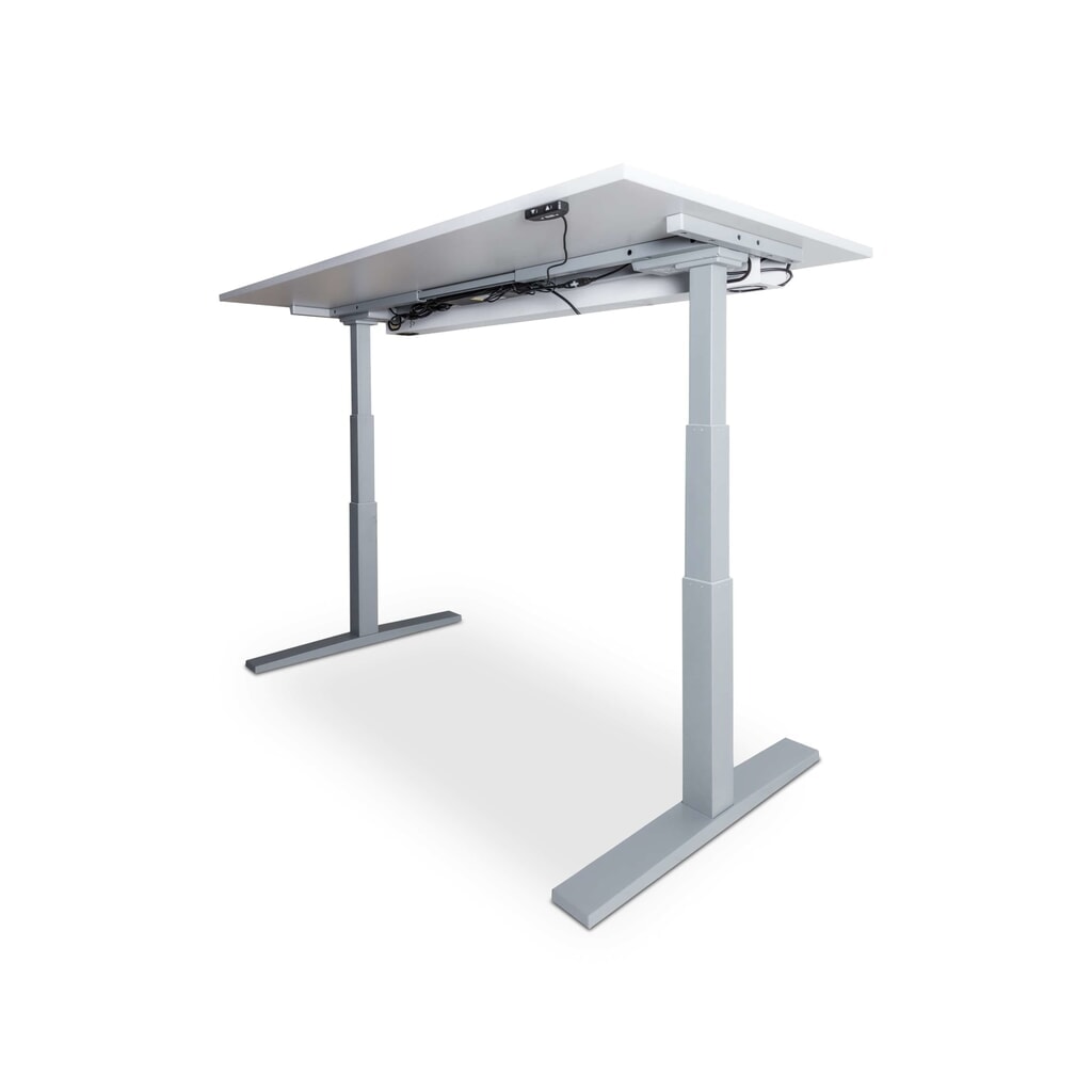 CEHA Bureau réglable en hauteur électriquement, surface résistante aux rayures, haut. x larg. x prof. 610-1 250 x 1 600 x 800 mm, gris/blanc N° de l'image du produit 2 : CEHA Bureau réglable en hauteur électriquement, surface résistante aux rayures, haut. x larg. x prof. 610-1 250 x 1 600 x 800 mm, gris/blanc