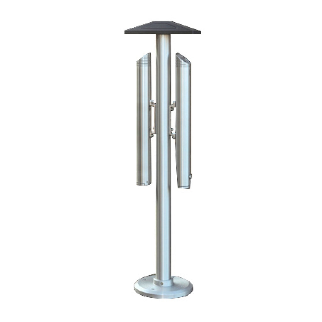 Cendrier colonne en aluminium, avec toit, matériel de montage inclus Illustration du produit: Cendrier colonne en aluminium, avec toit, matériel de montage inclus