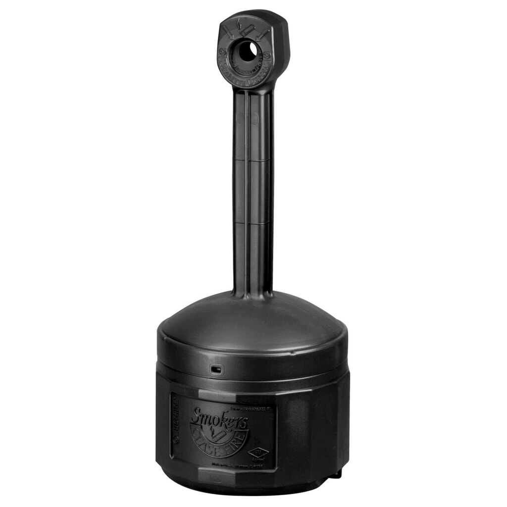 Cendrier colonne de sécurité Justrite®, auto-extinguible, 15 litres, noir N° de l'image du produit 1 : Cendrier colonne de sécurité Justrite®, auto-extinguible, 15 litres, noir