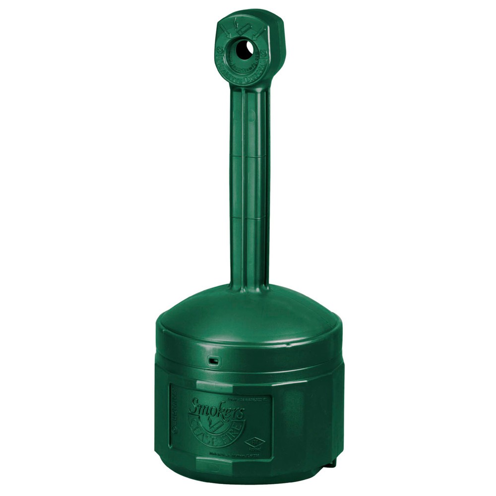 Numéro de l'image du produit 1: Cendrier colonne de sécurité Justrite®, auto-extinguible, 15 litres, vert