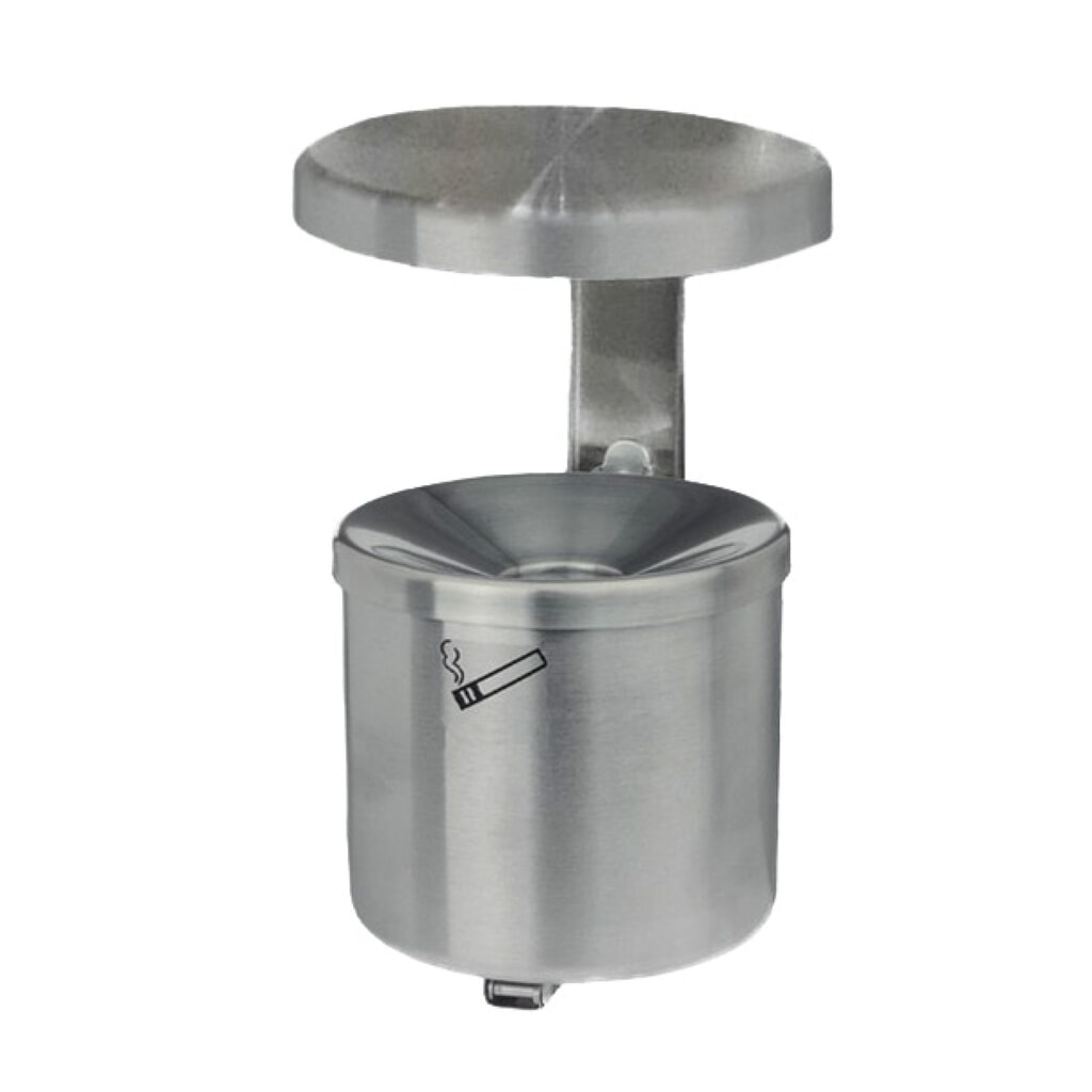 Illustration du produit: Cendrier mural RONDO, 2,4 litres, acier inoxydable, avec toit