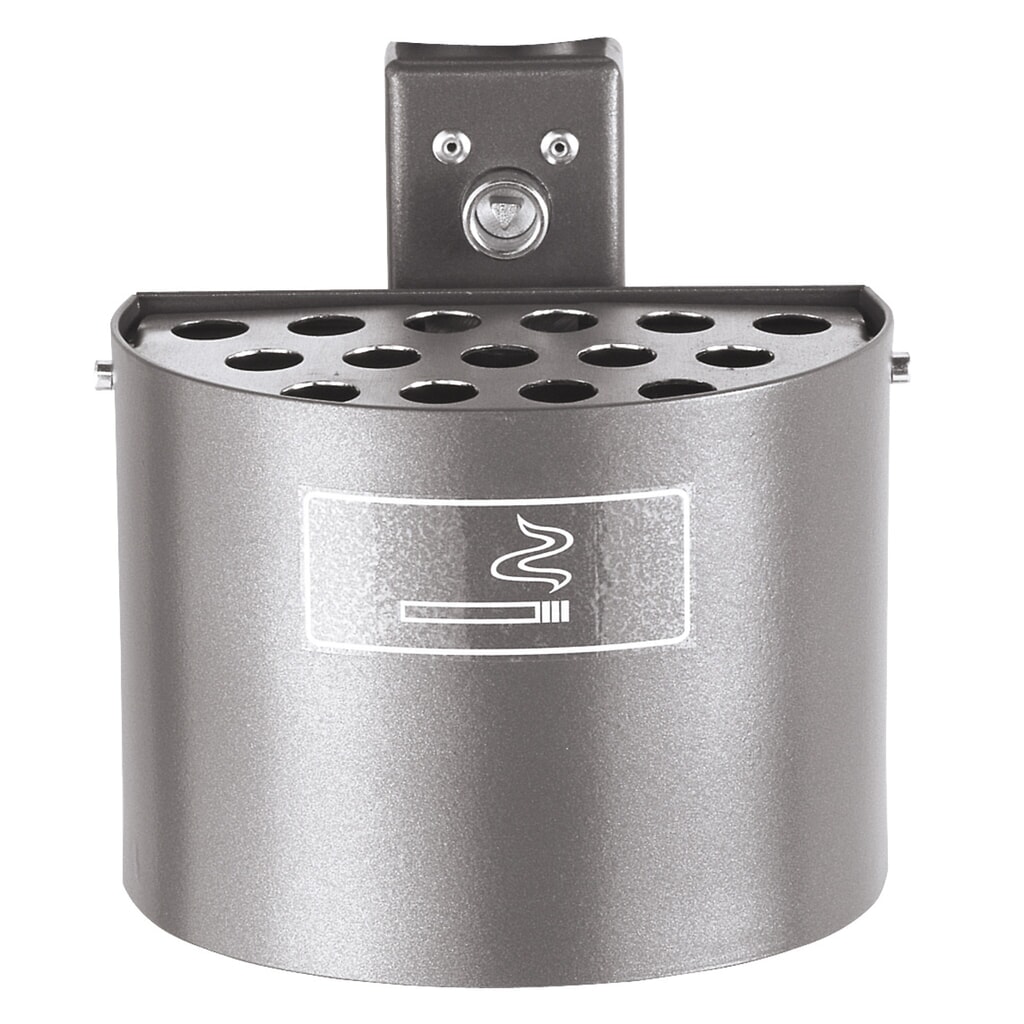 Cendrier rond, avec poteau, sans toit de protection, 2 litres, galvanisé à chaud et revêtu par poudrage