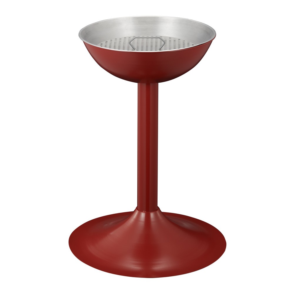 Illustration du produit: Cendrier sur pied en acier, avec insert et tamis, rond, rouge