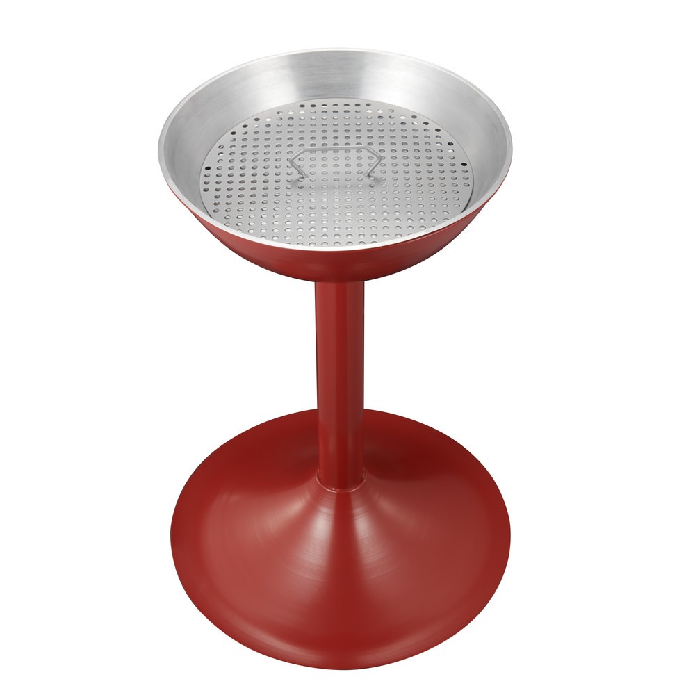 Numéro de l'image du produit 2: Cendrier sur pied en acier, avec insert et tamis, rond, rouge