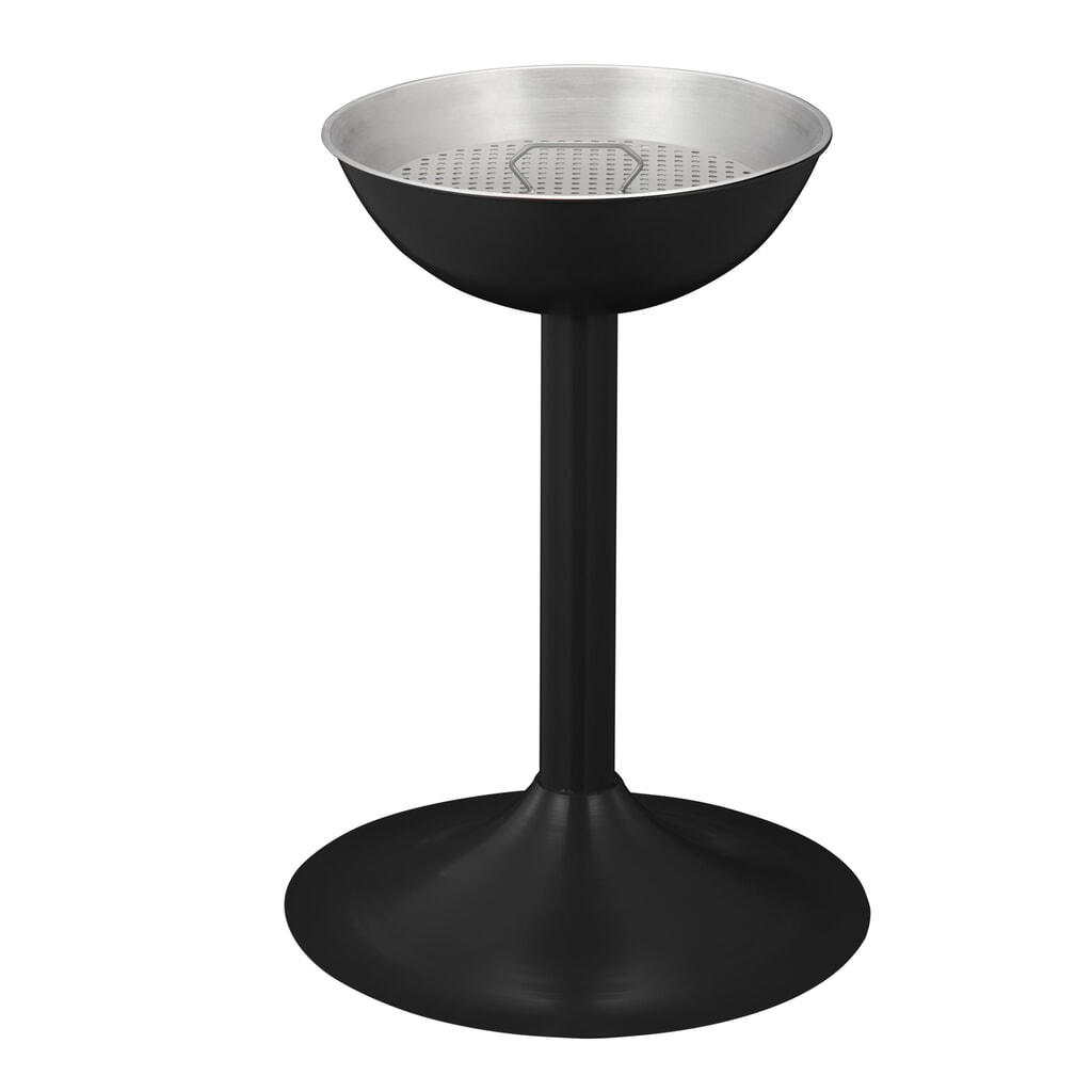 N° de l'image du produit 1 : Cendrier sur pied en acier, avec insert et tamis, rond, noir
