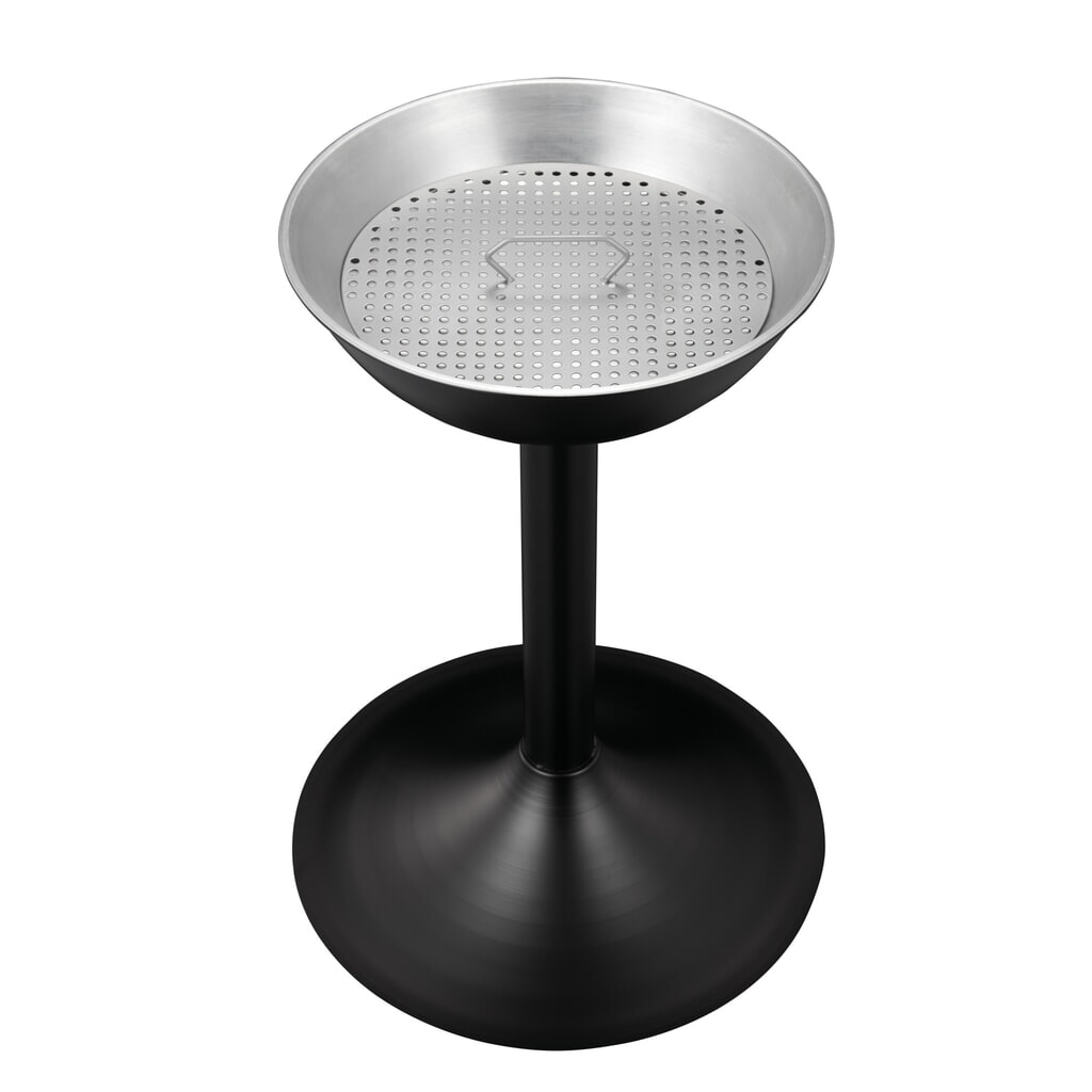 Cendrier sur pied en acier, avec insert et tamis, rond, noir N° de l'image du produit 2 : Cendrier sur pied en acier, avec insert et tamis, rond, noir