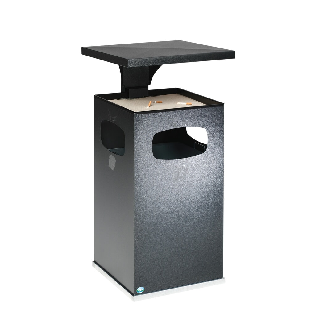 N° de l'image du produit 4 : Cendrier VAR® pour montage au sol, modèle combiné, 38 litres, vert mousse