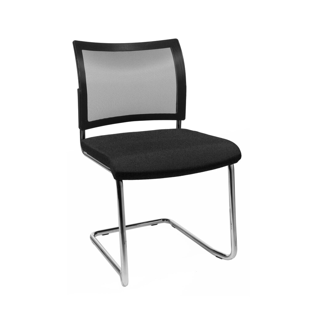 N° de l'image du produit 1 : Chaise cantilever Topstar® New Age avec dossier resille, noir