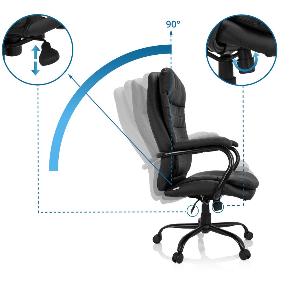 Numéro de l'image du produit 2: Chaise de bureau / fauteuil de direction hjh OFFICE RELAX XXL B PU, noir