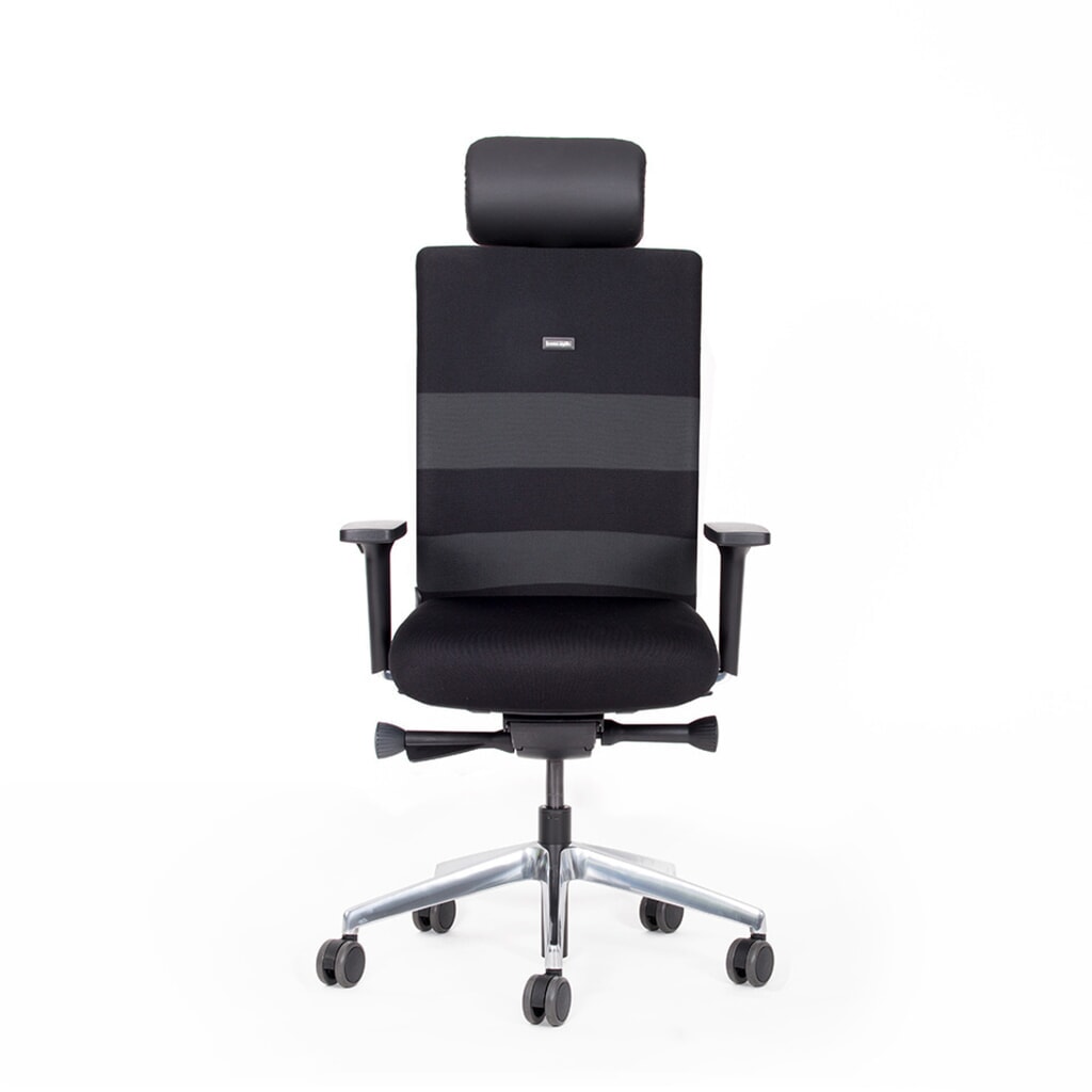 Chaise de bureau lento agilis AG10, noir, 100 % polyester, avec appuie-tête Illustration du produit: Chaise de bureau lento agilis AG10, noir, 100 % polyester, avec appuie-tête