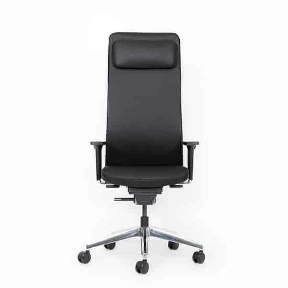 N° de l'image du produit 1 : Chaise de bureau lento agilis matrix MT14, 100 % cuir véritable, noir