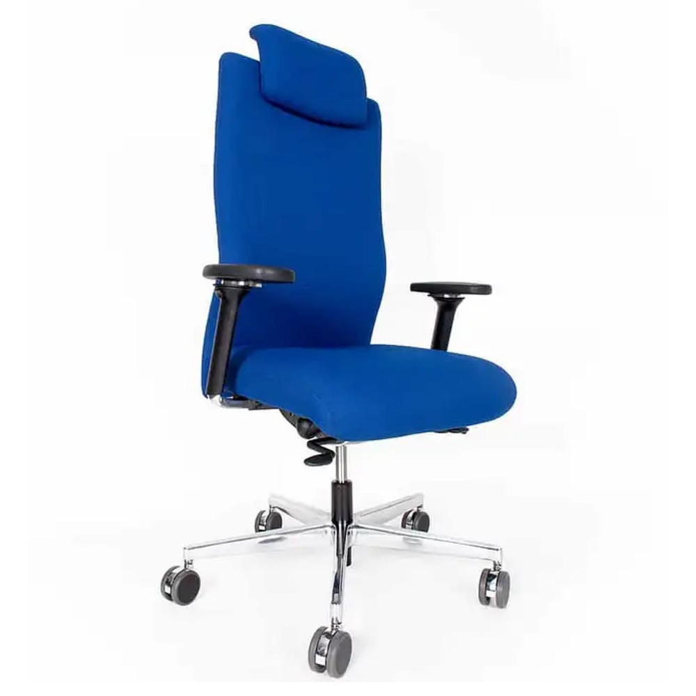 N° de l'image du produit 5 : Chaise de bureau lento agilis XL AG12, 100 % polyester, bleu, avec appui-tête
