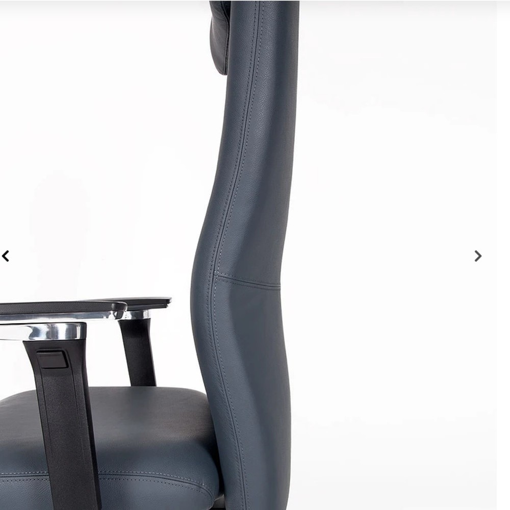Numéro de l'image du produit 2: Chaise de bureau lento agilis XL AG13, 100 % cuir véritable, bleu foncé, avec appui-tête